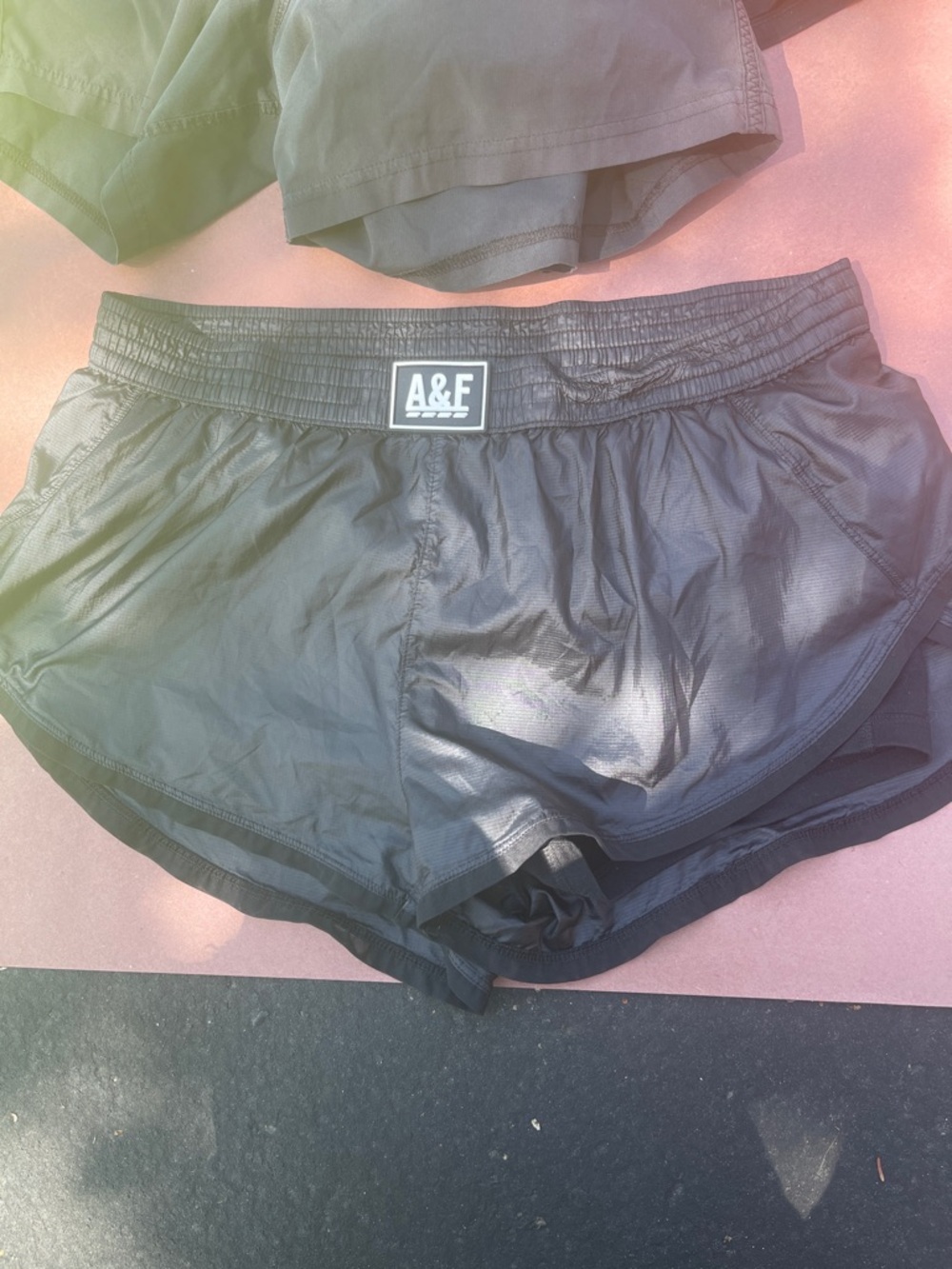 Abercrombie & Fitch Black Athletic Running Shorts